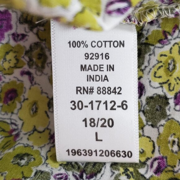 Woman Within Floral Short Sleeve Lightweight Top with Pintucking Size (18/20) L - Picture 10 of 12